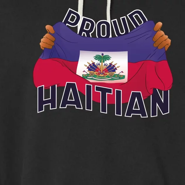 Proud Haitian Flag Garment-Dyed Fleece Hoodie