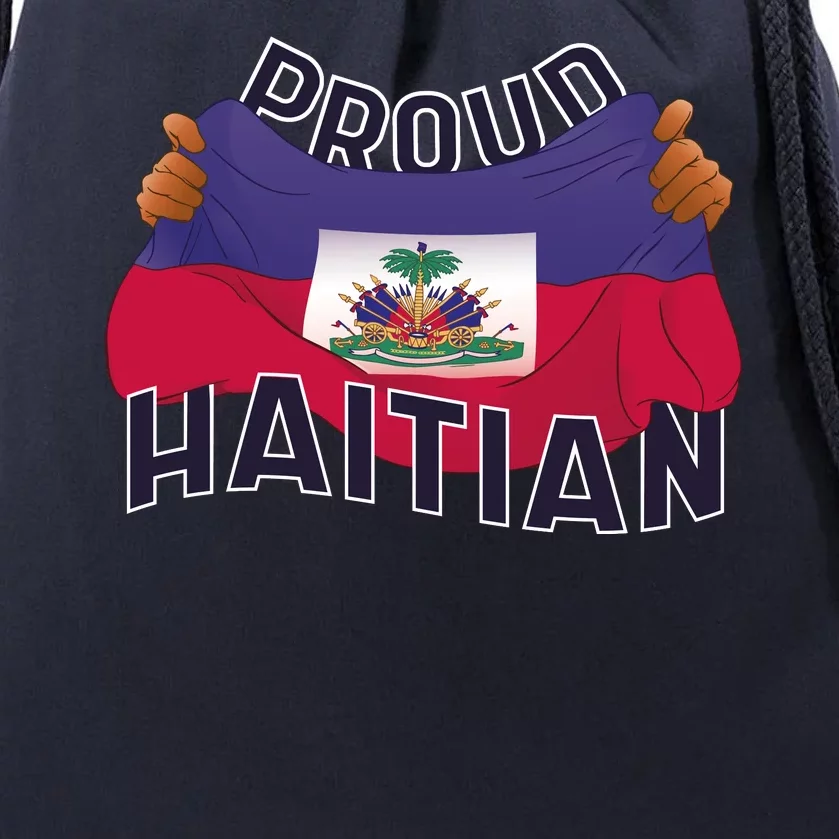 Proud Haitian Flag Drawstring Bag