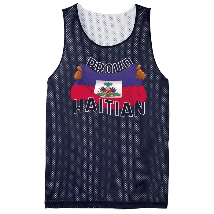 Proud Haitian Flag Mesh Reversible Basketball Jersey Tank