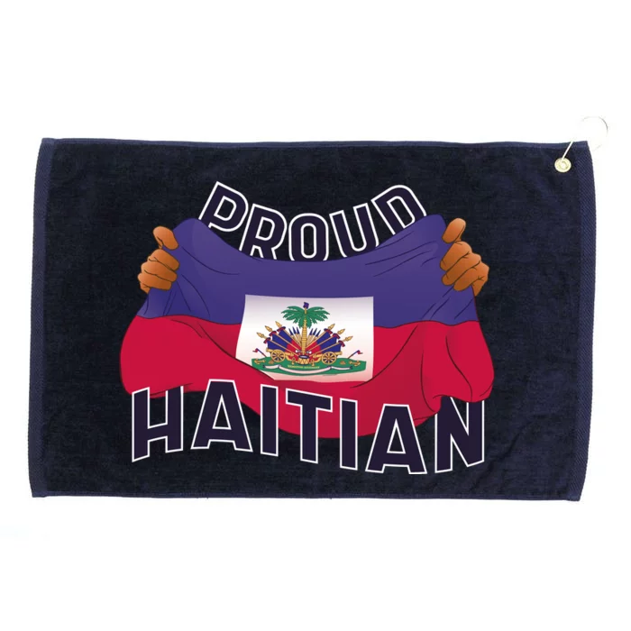 Proud Haitian Flag Grommeted Golf Towel