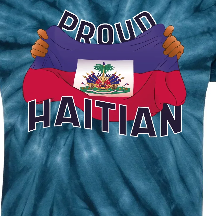 Proud Haitian Flag Kids Tie-Dye T-Shirt