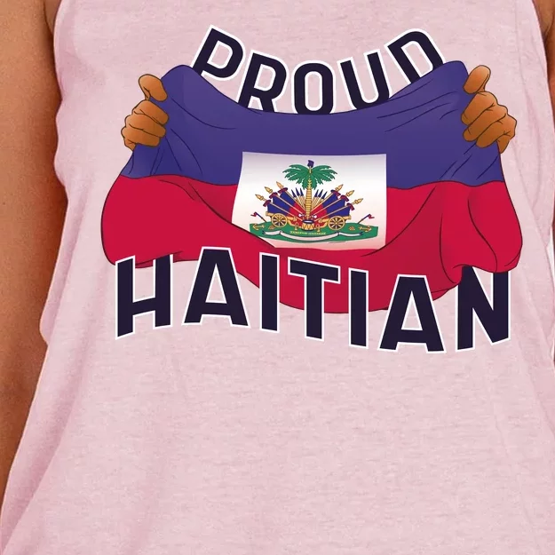 Proud Haitian Flag Women's Knotted Racerback Tank