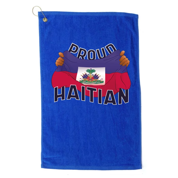 Proud Haitian Flag Platinum Collection Golf Towel