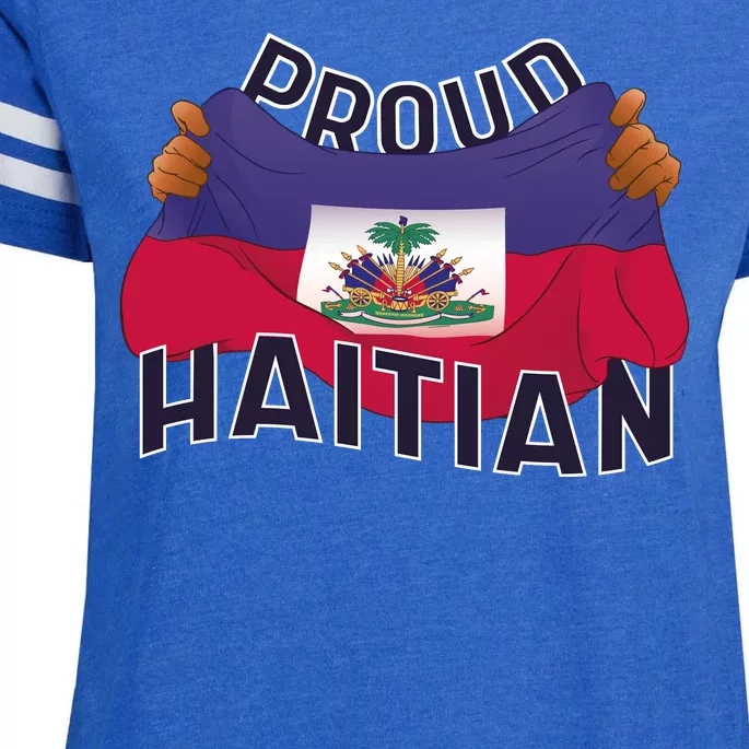 Proud Haitian Flag Enza Ladies Jersey Football T-Shirt