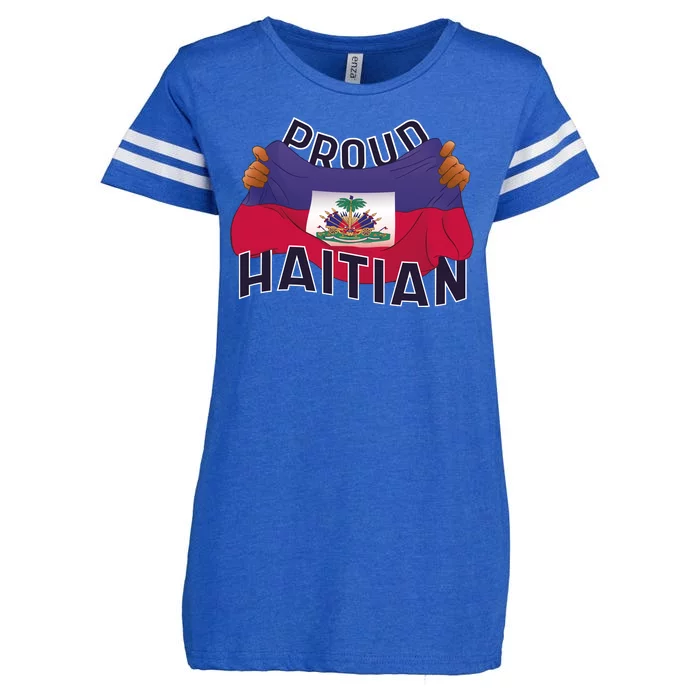 Proud Haitian Flag Enza Ladies Jersey Football T-Shirt