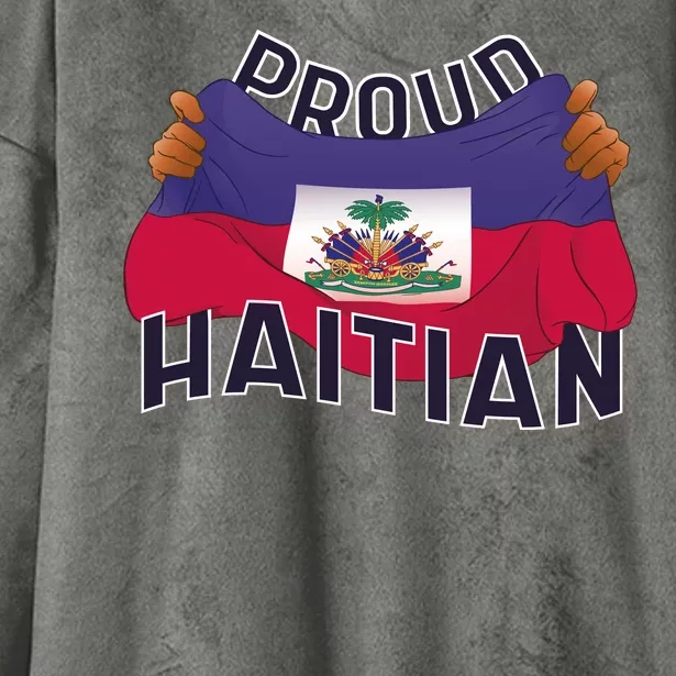 Proud Haitian Flag Hooded Wearable Blanket