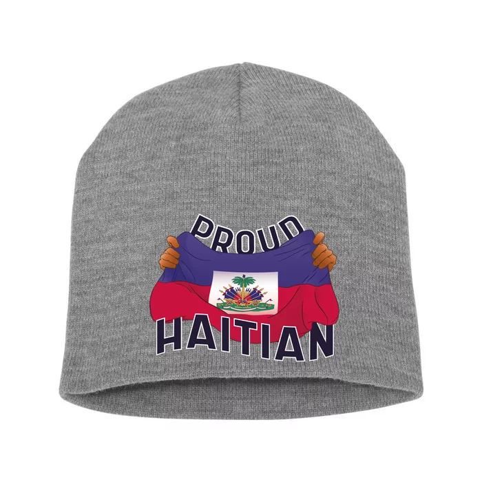 Proud Haitian Flag Short Acrylic Beanie