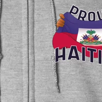 Proud Haitian Flag Full Zip Hoodie