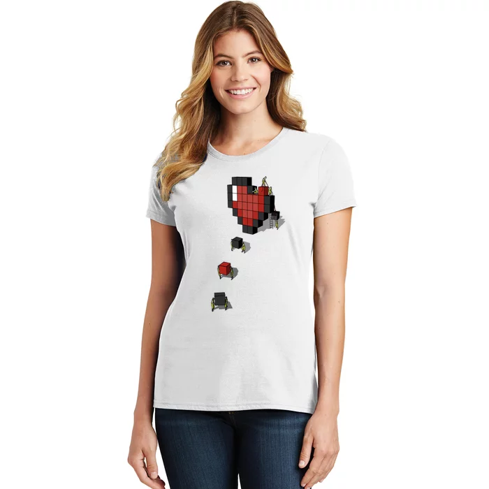 Pixel Heart Funny Gamer Women's T-Shirt