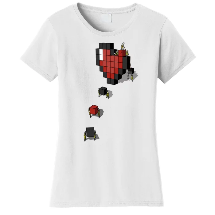 Pixel Heart Funny Gamer Women's T-Shirt