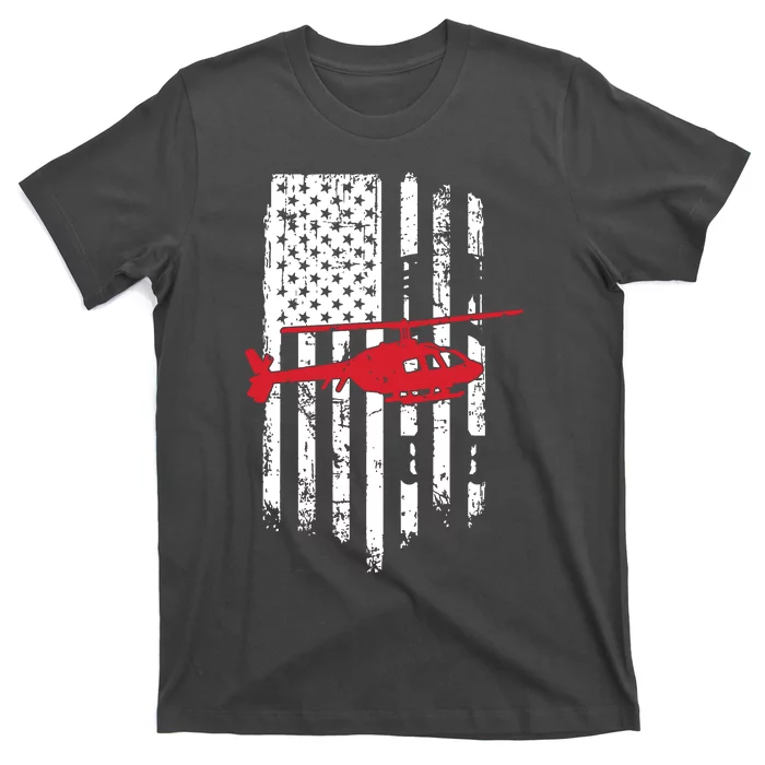 Patriotic Helicopter Flag Helicopter Pilot Gifts T-Shirt