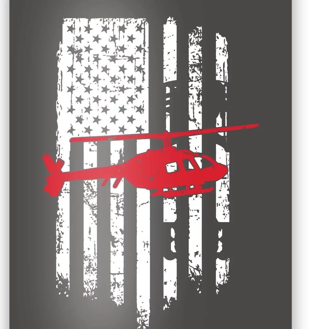 Patriotic Helicopter Flag Helicopter Pilot Gifts Poster