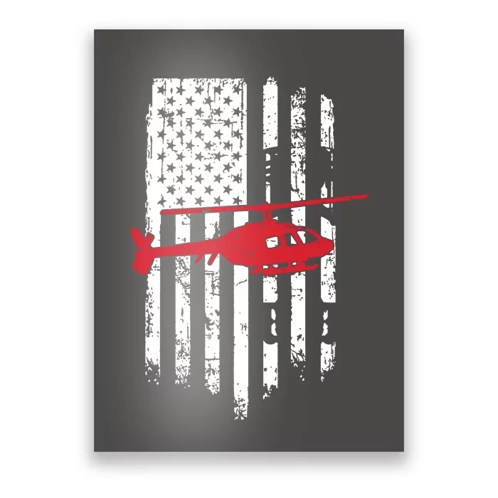 Patriotic Helicopter Flag Helicopter Pilot Gifts Poster