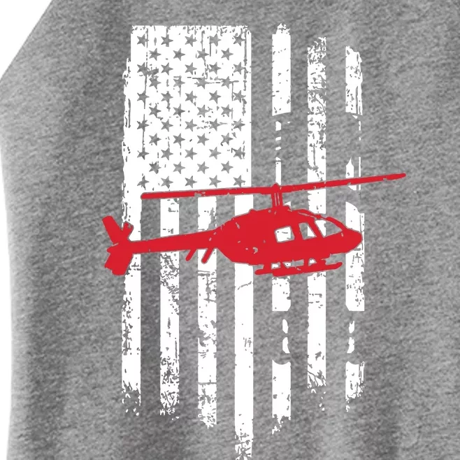 Patriotic Helicopter Flag Helicopter Pilot Gifts Women’s Perfect Tri Rocker Tank