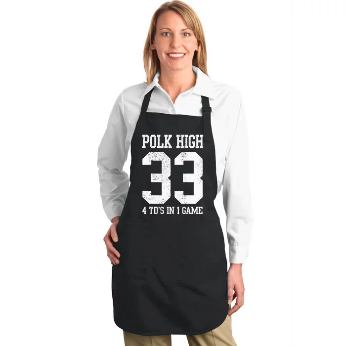 Polk High Football 4 Touchdowns Funny Full-Length Apron With Pocket