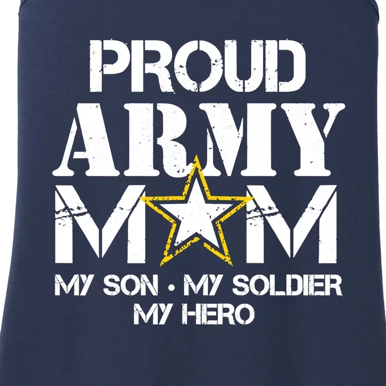 Proud Hoodie For Military Mom My Soldier My Hero Ladies Essential Tank