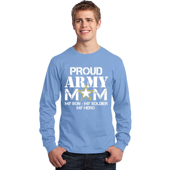 Proud Hoodie For Military Mom My Soldier My Hero Long Sleeve Shirt