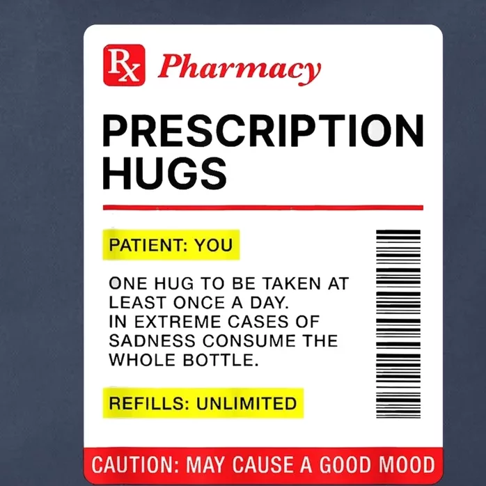 Prescription Hugs Funny Label Lazy Halloween Costume Party Zip Tote Bag