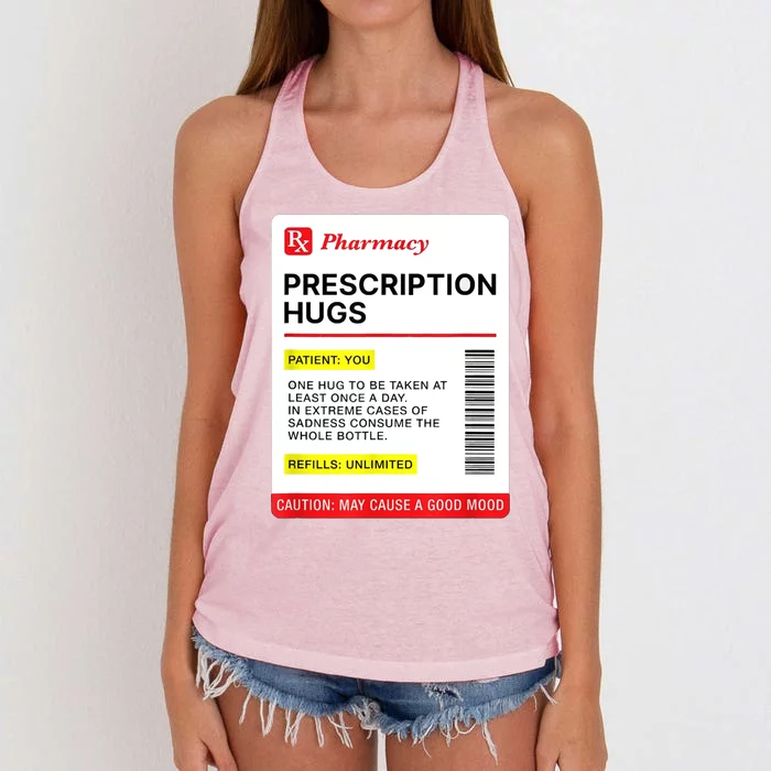 Prescription Hugs Funny Label Lazy Halloween Costume Party Women's Knotted Racerback Tank