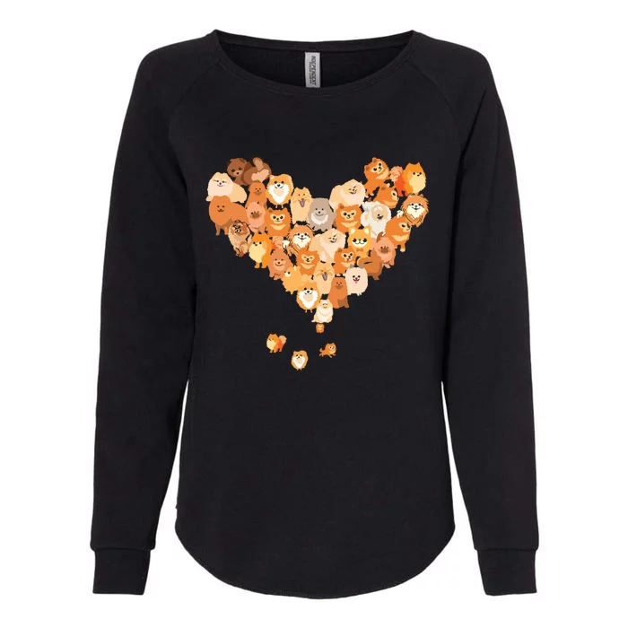 Pomeranian Heart Gift Dog Lover Womens California Wash Sweatshirt