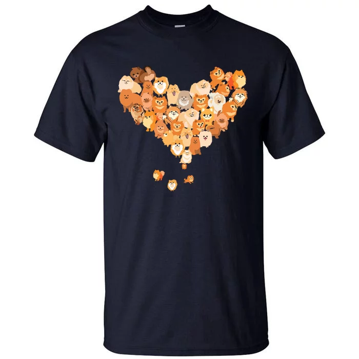 Pomeranian Heart Gift Dog Lover Tall T-Shirt