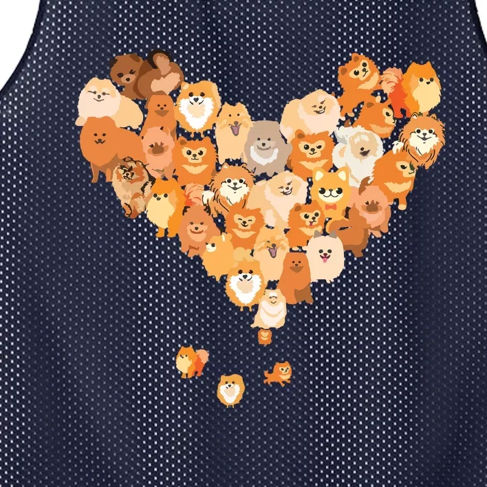 Pomeranian Heart Gift Dog Lover Mesh Reversible Basketball Jersey Tank