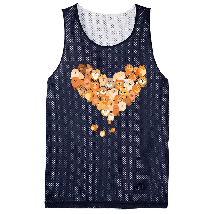 Pomeranian Heart Gift Dog Lover Mesh Reversible Basketball Jersey Tank