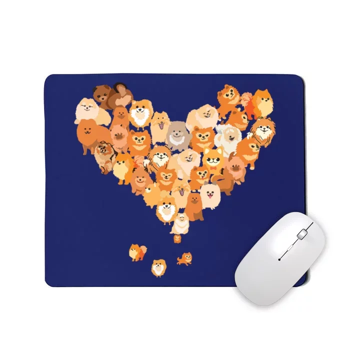 Pomeranian Heart Gift Dog Lover Mousepad