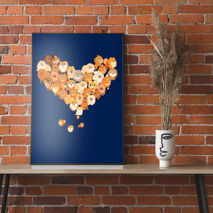 Pomeranian Heart Gift Dog Lover Poster