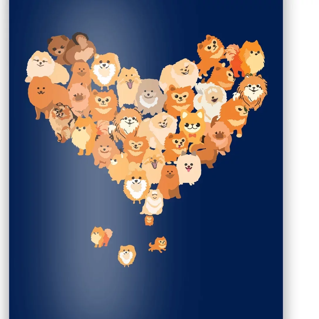 Pomeranian Heart Gift Dog Lover Poster