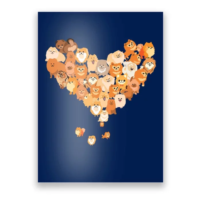 Pomeranian Heart Gift Dog Lover Poster