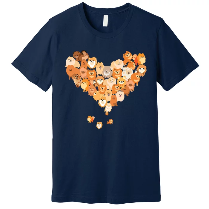 Pomeranian Heart Gift Dog Lover Premium T-Shirt