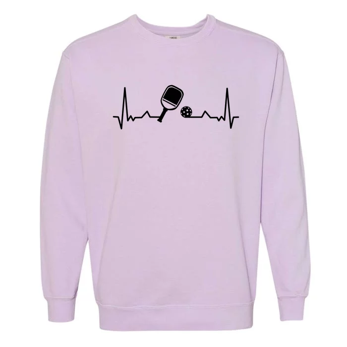 Pickleball Heartbeat Gift Pickleball Player Gift Garment-Dyed Sweatshirt