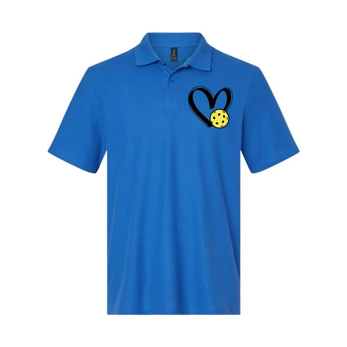 Pickleball Heart Great Gift Softstyle Adult Sport Polo