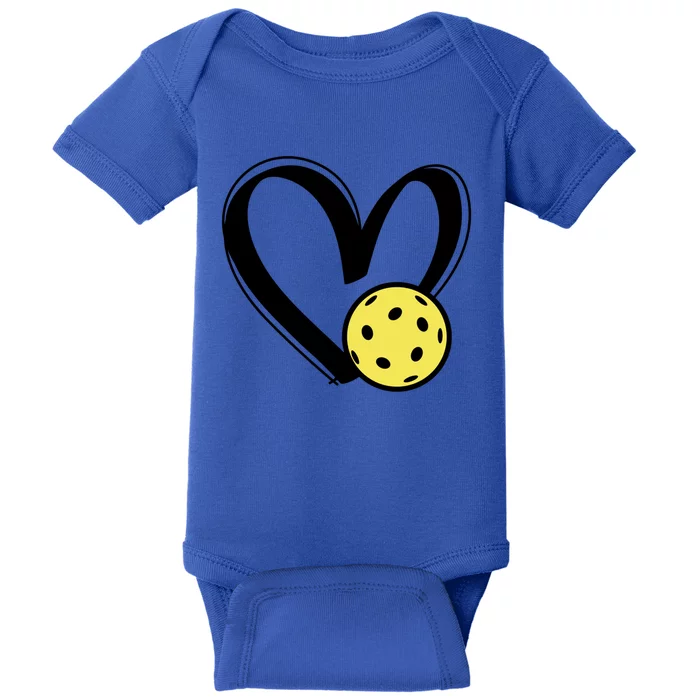 Pickleball Heart Great Gift Baby Bodysuit