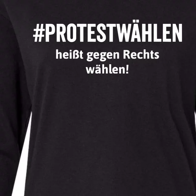 Protestwahlen Heibt Gegen Rechts Wahlen Womens Cotton Relaxed Long Sleeve T-Shirt