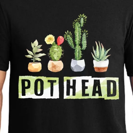 Pot Head Gift Houseplant Appreciation Day Potted Plant Gardener Funny Gift Pajama Set