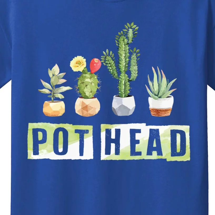 Pot Head Gift Houseplant Appreciation Day Potted Plant Gardener Funny Gift Kids T-Shirt