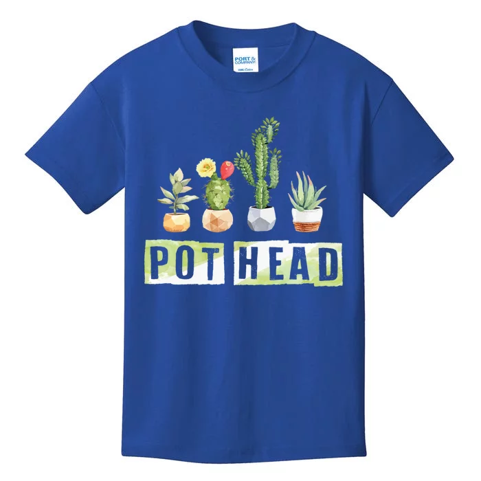 Pot Head Gift Houseplant Appreciation Day Potted Plant Gardener Funny Gift Kids T-Shirt