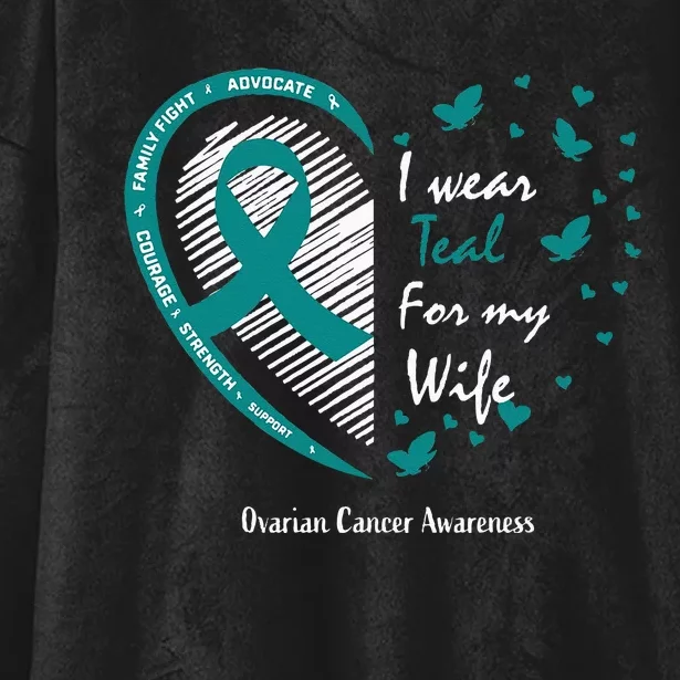 Products Husband Gifts Teal Wife Ovarian Cancer Awareness Hooded Wearable Blanket