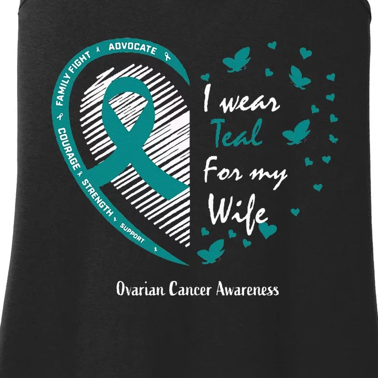 Products Husband Gifts Teal Wife Ovarian Cancer Awareness Ladies Essential Tank