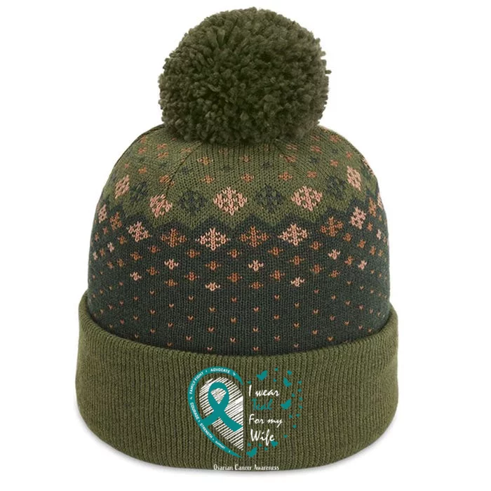 Products Husband Gifts Teal Wife Ovarian Cancer Awareness The Baniff Cuffed Pom Beanie