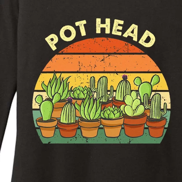 Pot Head Gardening Cactus Succulents Plants Funny Gardener Womens CVC Long Sleeve Shirt