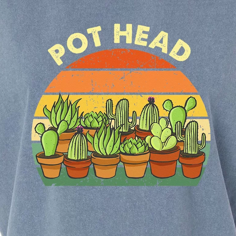 Pot Head Gardening Cactus Succulents Plants Funny Gardener Garment-Dyed Women's Muscle Tee