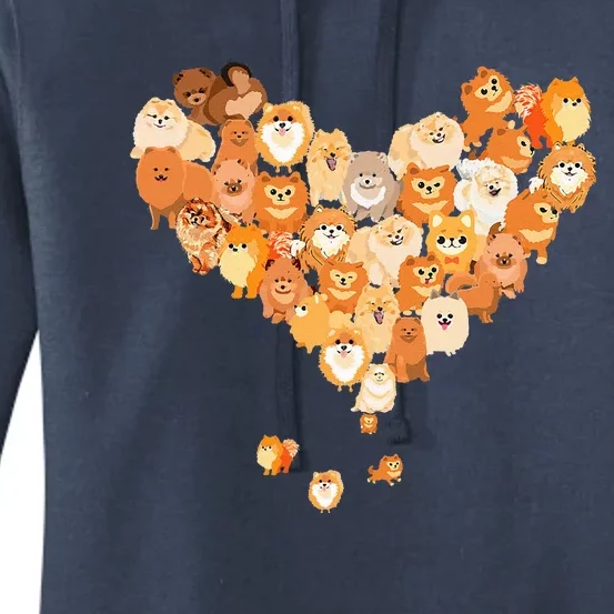 Pomeranian Heart Gift Dog Lover Women's Pullover Hoodie