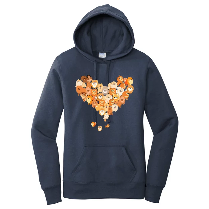 Pomeranian Heart Gift Dog Lover Women's Pullover Hoodie