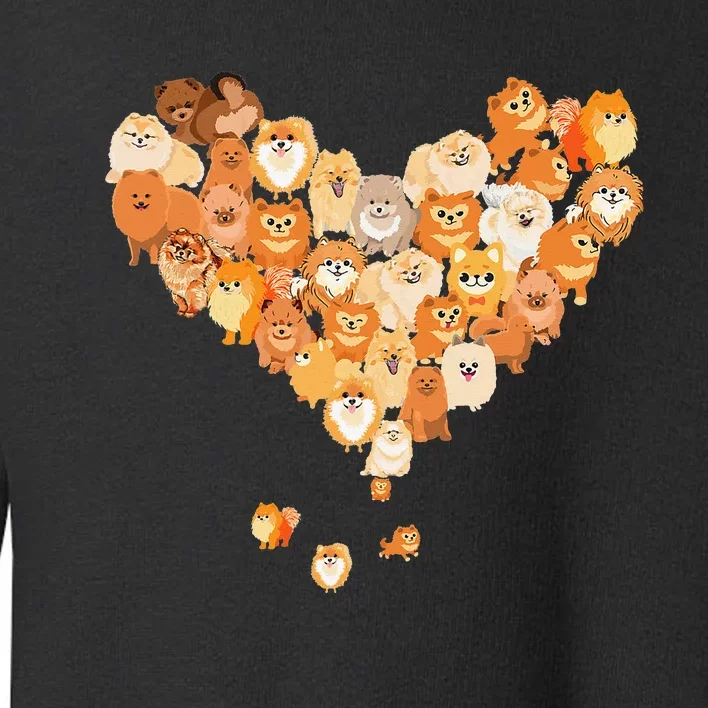 Pomeranian Heart Gift Dog Lover Toddler Sweatshirt