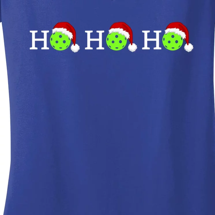 Pickleball Ho Ho Ho Christmas Gift Women's V-Neck T-Shirt