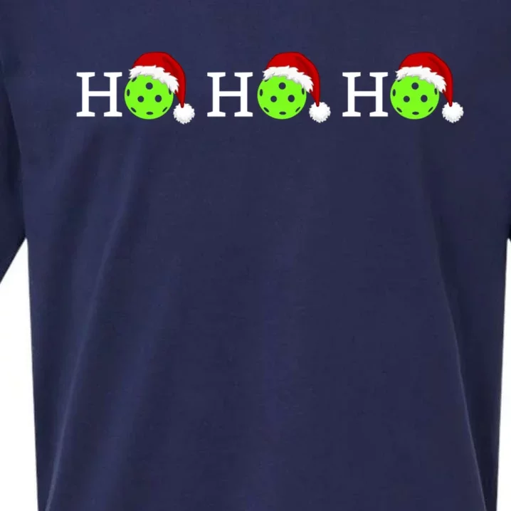 Pickleball Ho Ho Ho Christmas Gift Sueded Cloud Jersey T-Shirt