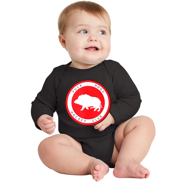 Puck Hogs Hockey Club Baby Long Sleeve Bodysuit